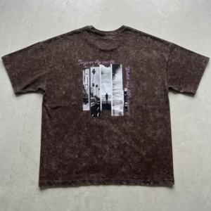 Men’s Graphic T-Shirt with Front Logo & Back Print – Vintage Wash Edition